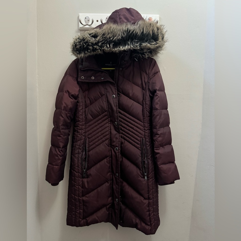 Plum Long London Fog Coat